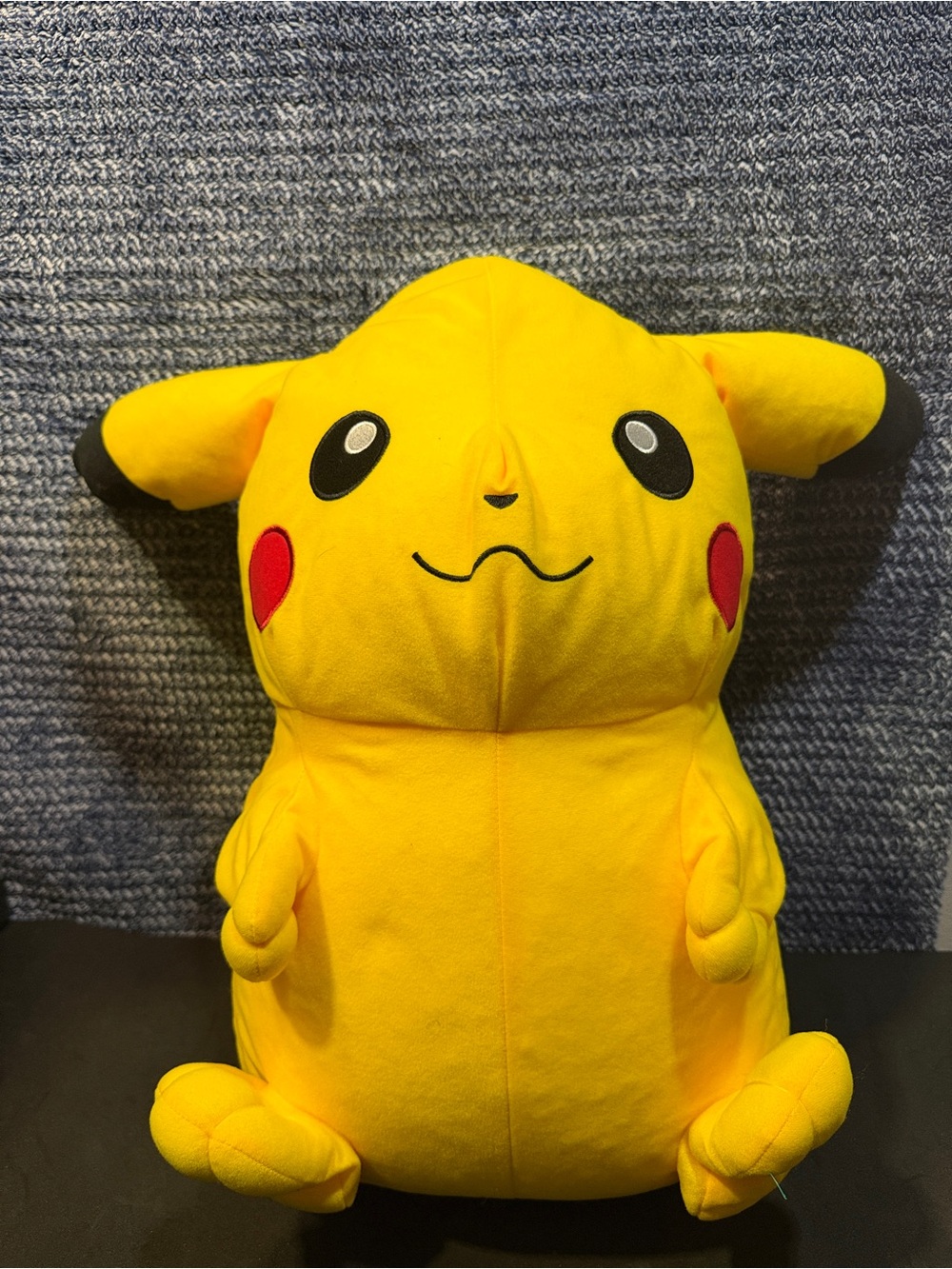 Pokemon Yellow Pikachu Plush with Red Cheeks and Black Ear Tips